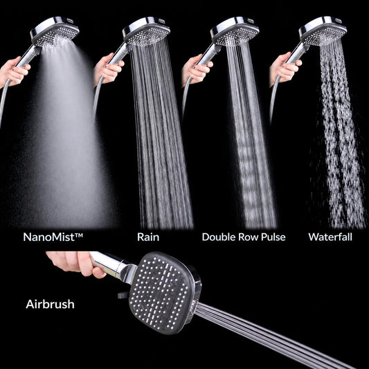 S-1 five spray modes: NanoMist, Rain, Double Row Pulse, Waterfall and Airbrush