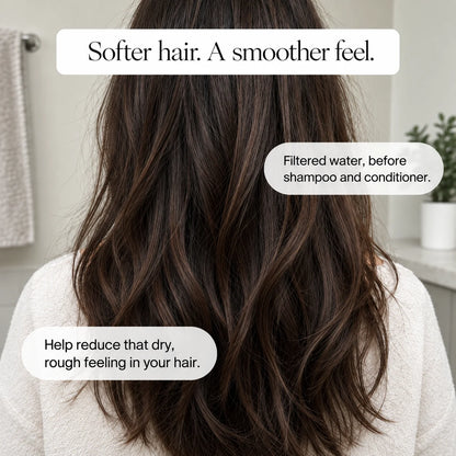 Hair-care illustration showing a woman's hair from behind