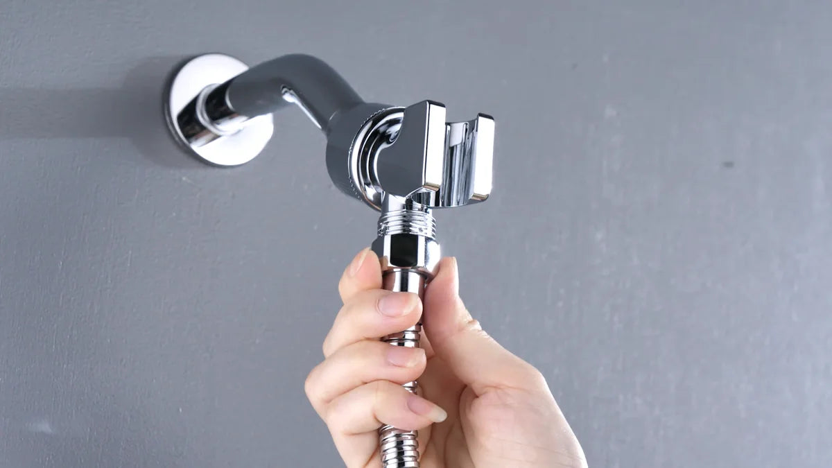 Connect the hose to the shower holder